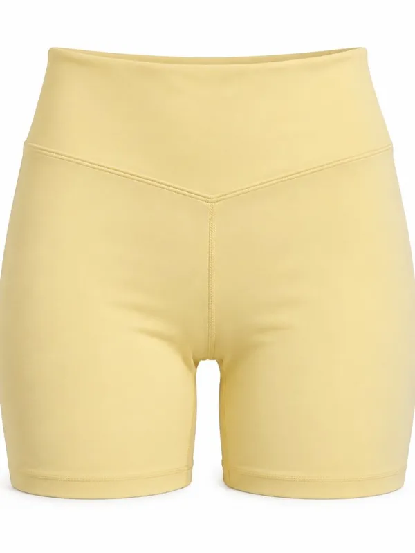 Playboy Pale Yellow High Rise V Waist Biker Shorts Women’s M - Image 2