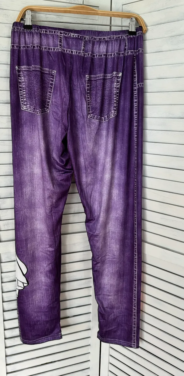Halloween Leggings, Large Purple - Image 2