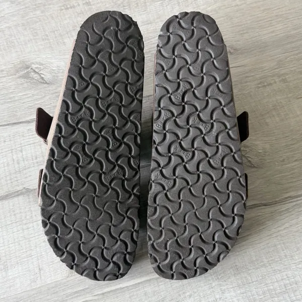 Birkenstock Arizona Sandals Brown Leather Buckle Comfort Size 40 - Image 4