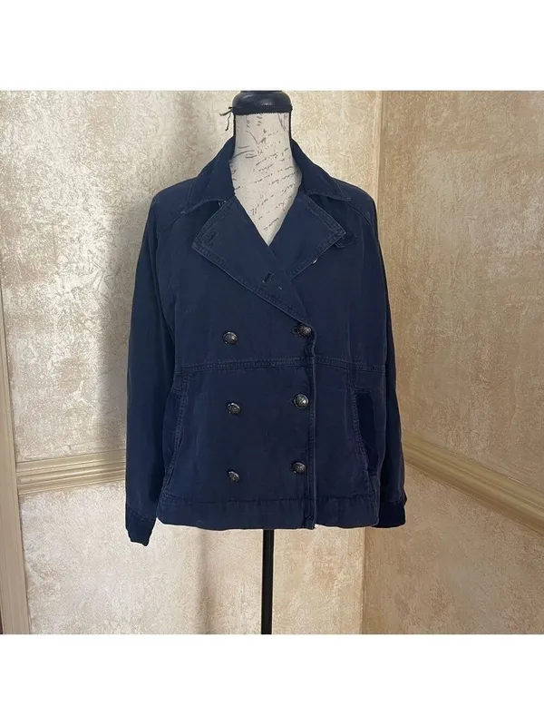 Free People We The Free Viva Surplus Denim Jean Jacket in Starless Sky Sz M - Image 3