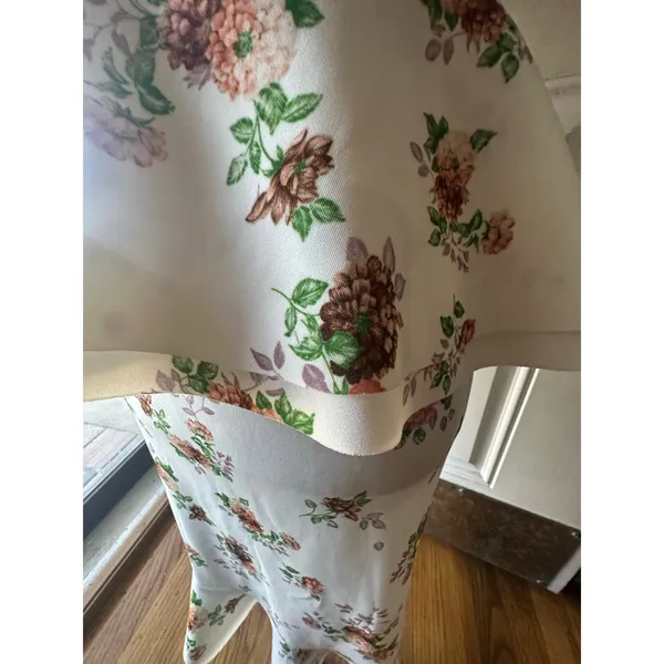 ASOS Floral Ruffle Cold Shoulder Peplum Midi Dress Size 6 Romantic Chic - Image 5