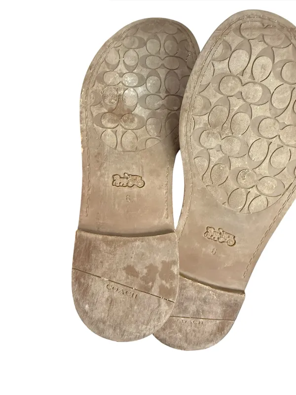 Coach Pink Leather Harlan Crossover Sandals - Image 2