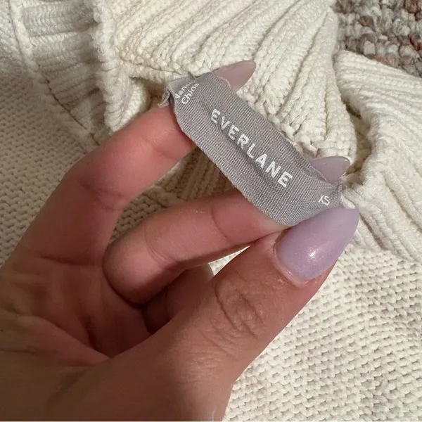 Everlane The Texture Cotton Cable Sweater in Bone - Size XS - Image 8