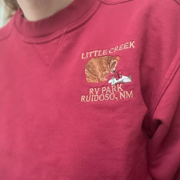 Vintage Y2K‎ Embroidered Oversized Crewneck Sweater Size Medium Red - Image 2
