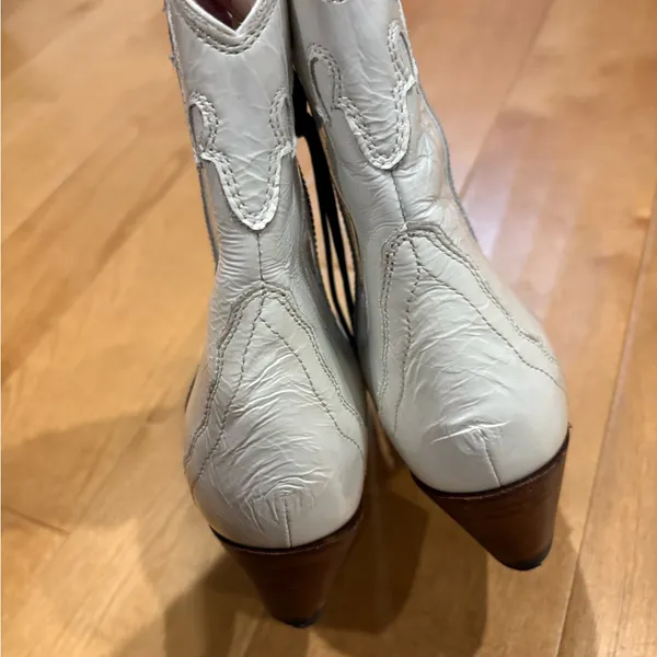 Free People New Frontier Western ankle boot bootie cowgirl white 37 7 - Image 7