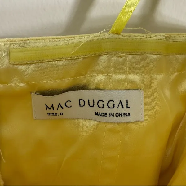 NWT Mac Duggal Yellow Beaded Ruffle High Low Gown Size 0 - Image 7