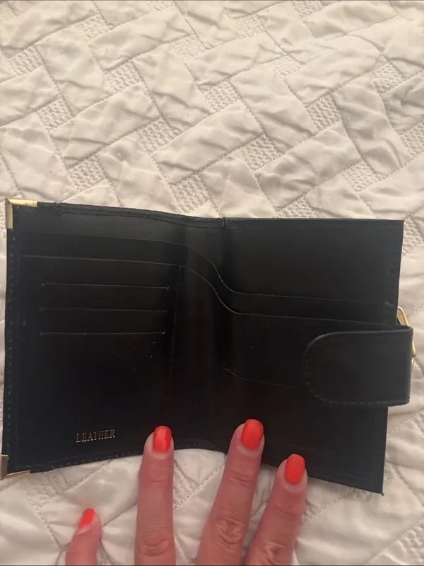 Classic Black Women's Wallet with Gold Trim - Image 2