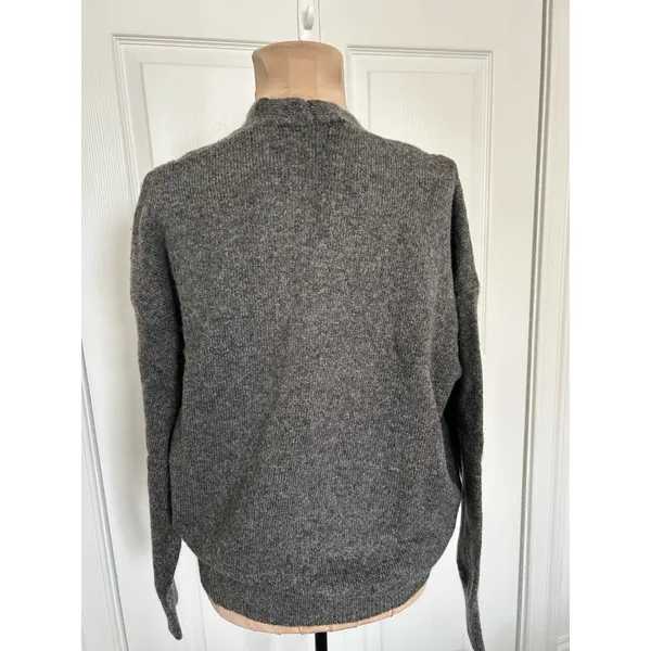 ASTR The Label Long Sleeve Faux Wrap Wool Blend Sweater Top Gray Size S - Image 4
