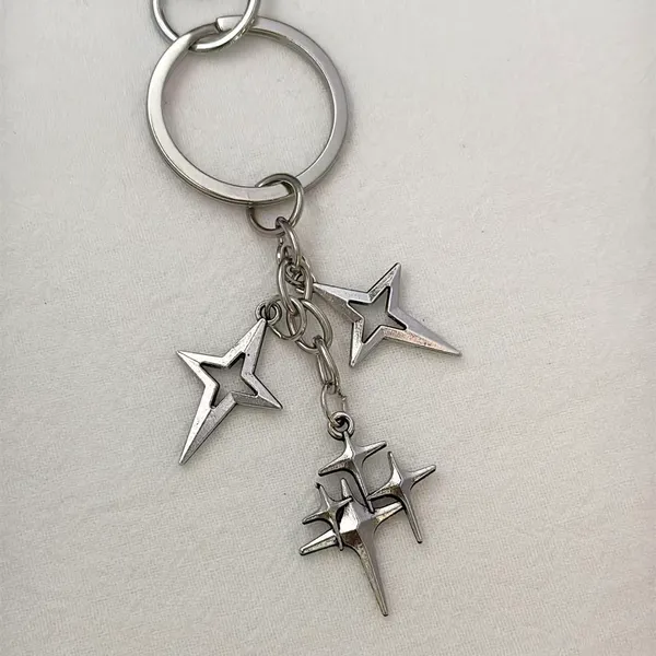 Star Keychain Charm for Men Women Car Keychain Key Ring Bag Charm Streetwear - Image 3
