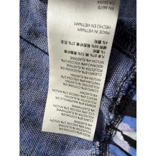 Maeve Anthropologie Geometric Print Flare Disco Ponte Knit Blue Pants, Women's M - Image 9