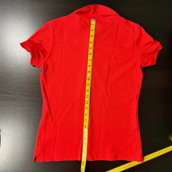 Women’s Red Lacoste 5 Button Slim Fit Polo Size 42 (US 10/L) - Image 7