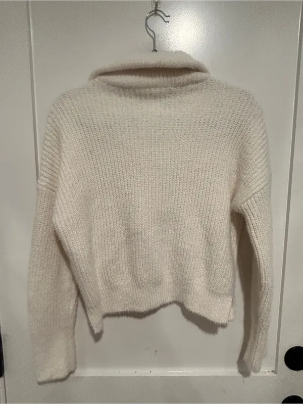 Abercrombie & Fitch Soft A&F Collection Cream Half-Zip Pullover Sweater size xs - Image 2
