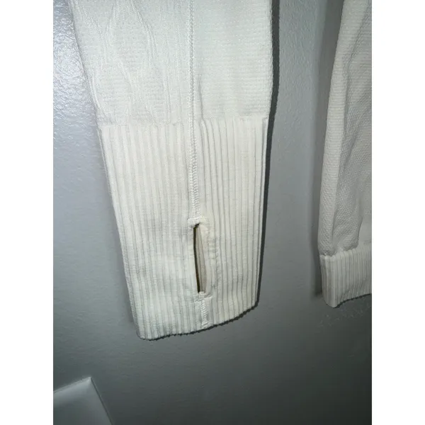 Lululemon Rest Less Pullover Women Small White Good Diamond Jacquard Long Sleeve - Image 2