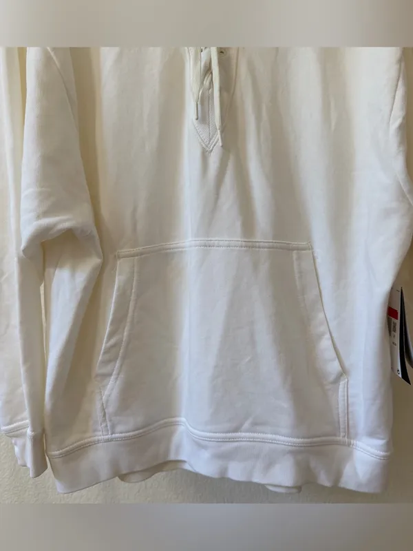 Nike White Lace-Up Hooded Pullover NWT Size Medium - Image 3