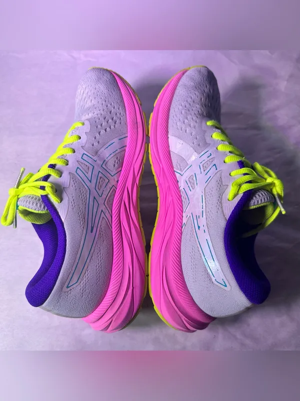 Oasis Women's Athletic Sneakers in White, Neon Yellow, Pink & Teal - Image 8