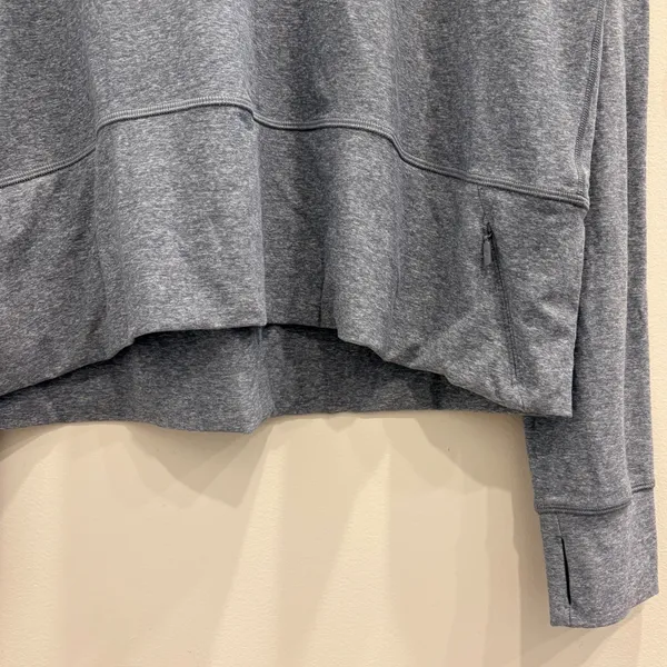 Lululemon Ready to Rulu‎ Pullover Funnel Neck Heathered Asphalt Grey 12 Sporty - Image 7