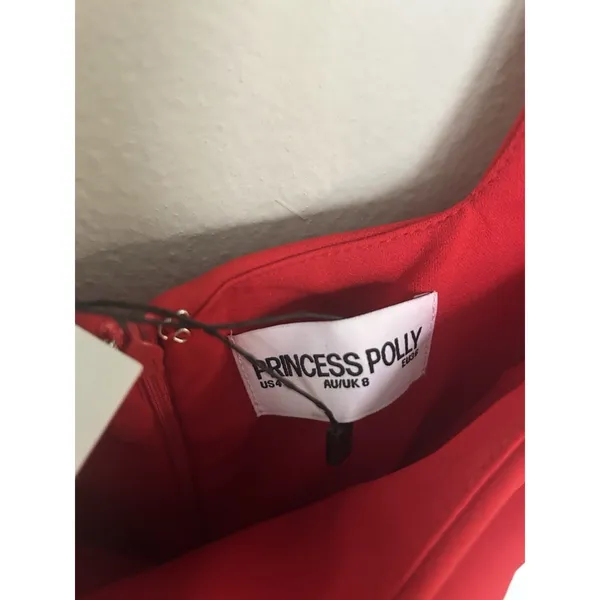 Princess Polly Bombshell Red Bodycon Mini Dress Slit Stretch Strappy Sz 8 Party - Image 8
