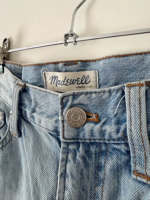 Madewell Perfect Summer Jean High Waisted Light Wash Straight Leg Jeans - Image 5