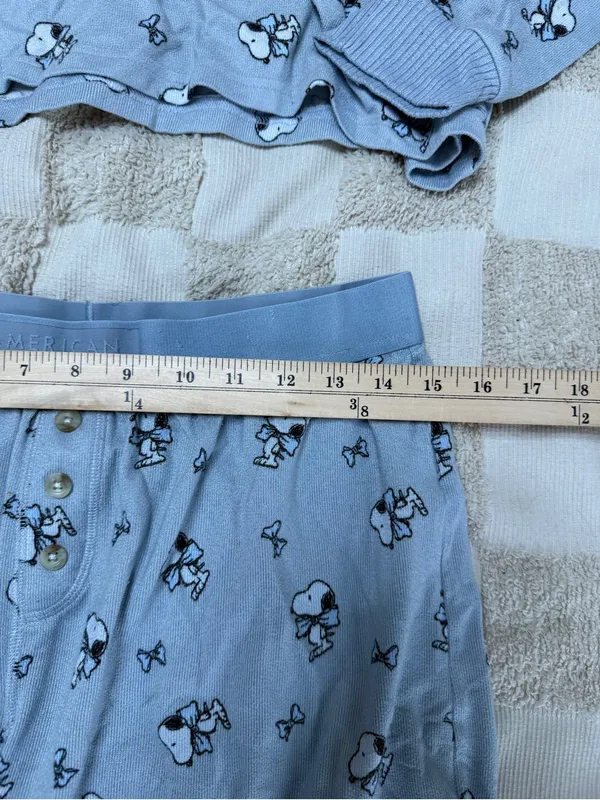 Ae American Eagle Peanuts Bow Plush Pj Pajama Set -‎ Women’s M - Image 2