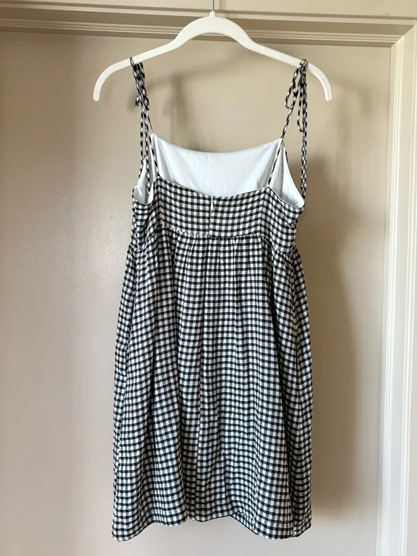 Altar'd State Black Gingham Mini Dress Small - Image 3