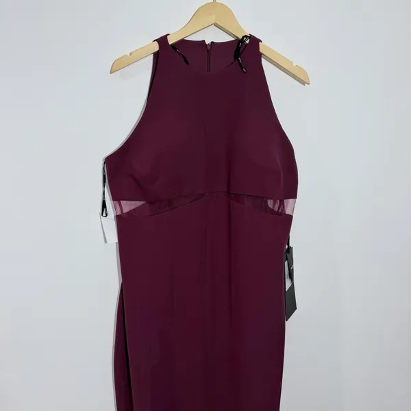 Vera‎ Wang Bridesmaid Aurore Gown Burgundy Size 18 Wedding Guest Gala Cocktail - Image 3
