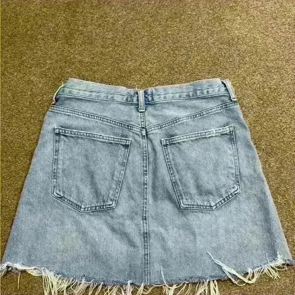 AGOLDE Quinn High Waisted Distressed Denim Mini Skirt size 29 - Image 5