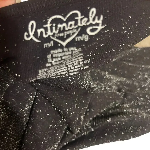 🖤✨ Free People Intimately Glitter Black Slip Dress Women’s M/L Bodycon Midi ✨🖤 - Image 3