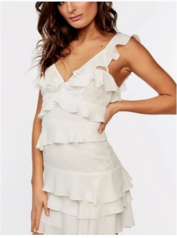 Bardot white frill mini dress - Image 2