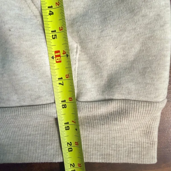 Cropped Zip Hoodie Beige Womens L Faded Rose Essentials Minimal Cozy Lounge - Image 4