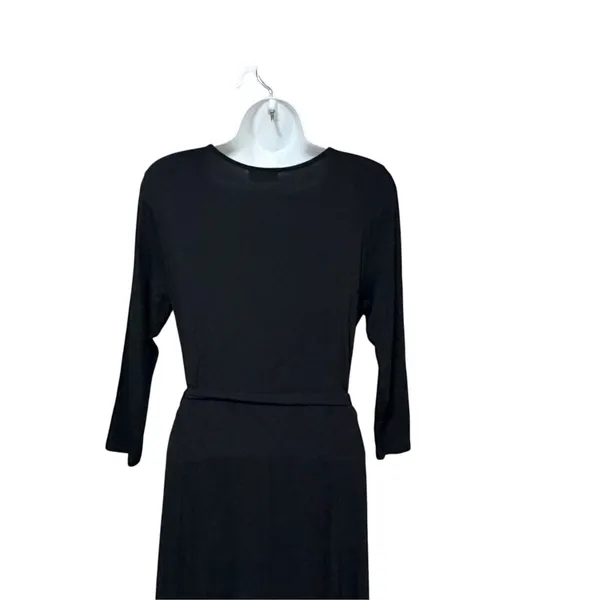 West K Black Faux Wrap Maxi Dress 3/4 Sleeve V-Neck D6983 Size M - Image 5