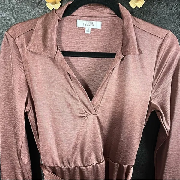 Luana Brown‎ Jersey Ruched Dress Size XS - Image 3