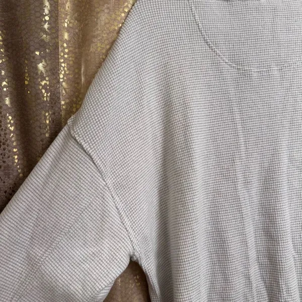 Aerie Light Gray White Textured Knit Oversized Lightweight Sweater XS - Image 6