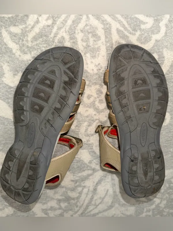 Lands' End Tan Strappy Women's Sandals - Image 5