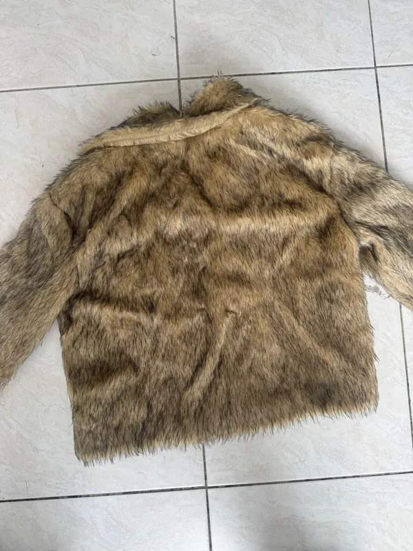 Calypso faux fur tan multi coat - Image 6