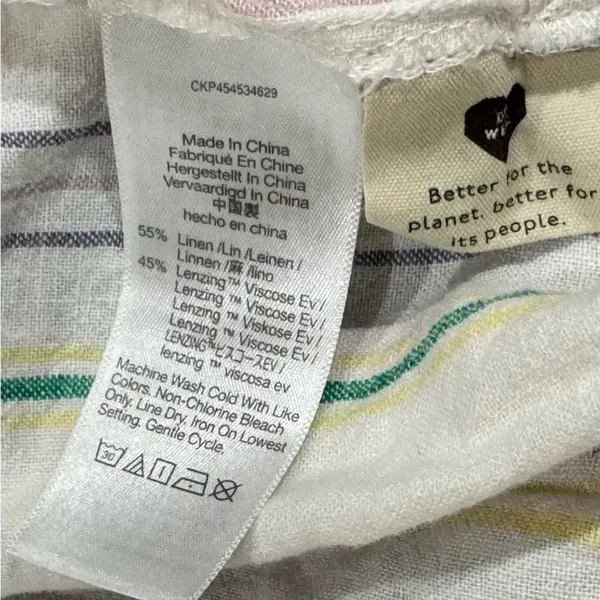 Madewell Rainbow Stripe Linen Blend Daily Shirt Women’s Medium - Image 3