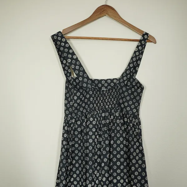 J. Crew Women's Size 8 NEW Black White Floral Block Print Cotton Midi Dress - Image 12