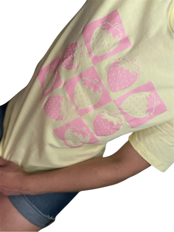 100% Cotton Relaxed Summer Fruit Graphic Top Brand New - Image 3