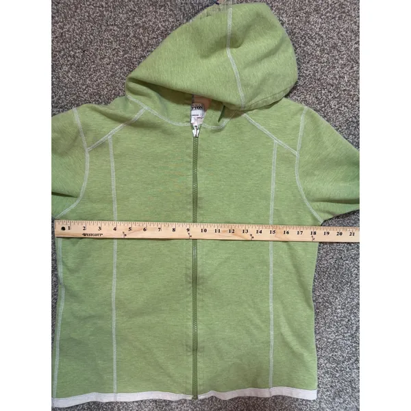 Pendleton Womens Lime Green Full Zip Hoodie Sweatshirt Size M Cotton Blend - Image 4
