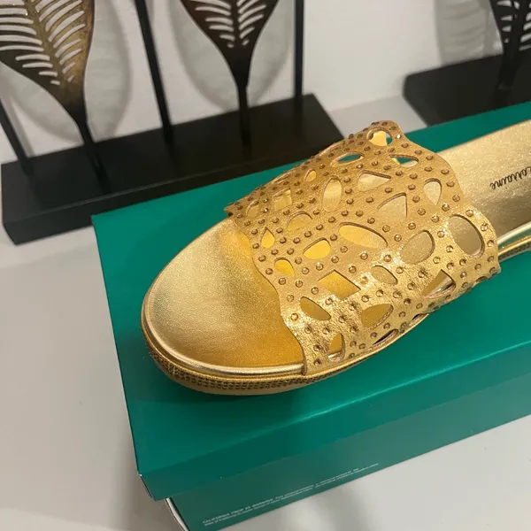 Elegant Gold Slide Sandals by Lauren Lorraine Size 11 - Image 3