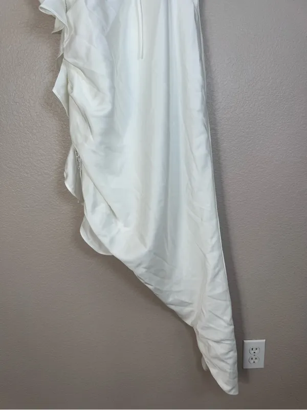 Club L London On The List White Asymmetrical Corset Midi Dress Floral Drape $145 - Image 13
