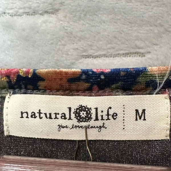 Natural Life Womens Danielle Velvet Floral Crop Top M Cottagecore Fairy Y2K NEW - Image 4
