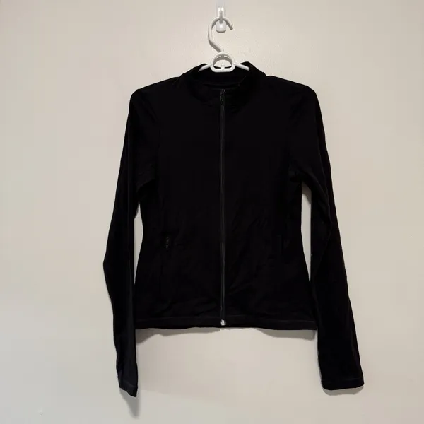Set Active‎ Black Sportbody Sporty Warm Up Full Zip Athletic Jacket Size Medium - Image 3