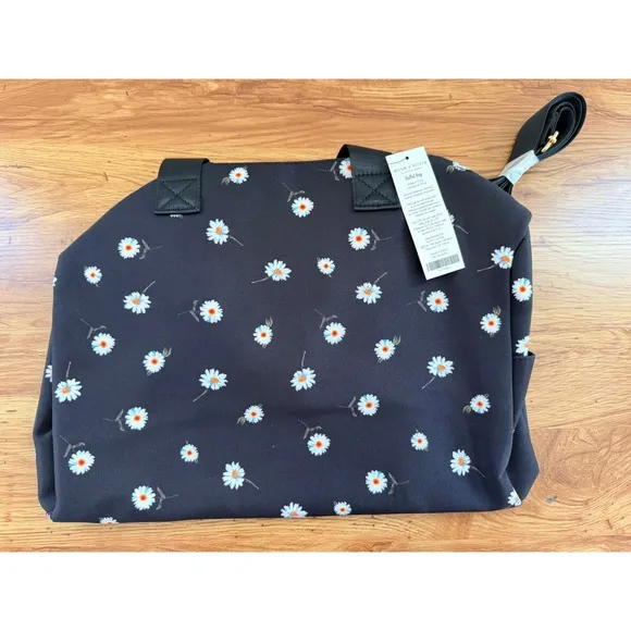 Alice + Olivia Daisy Print Duffel‎ Bag Stace Face Black Floral Weekender OS - Image 2