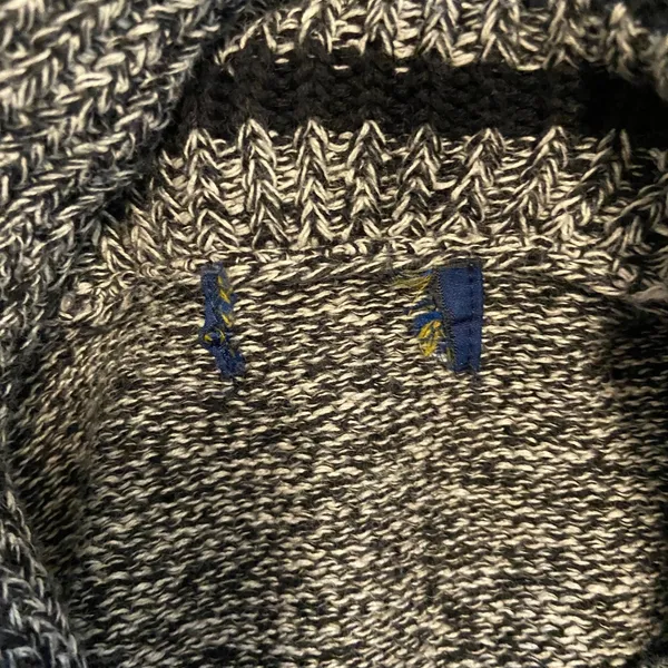 Polo Ralph Lauren Grey White Cable Knit Shawl Collar Sweater Sz Small - Image 6
