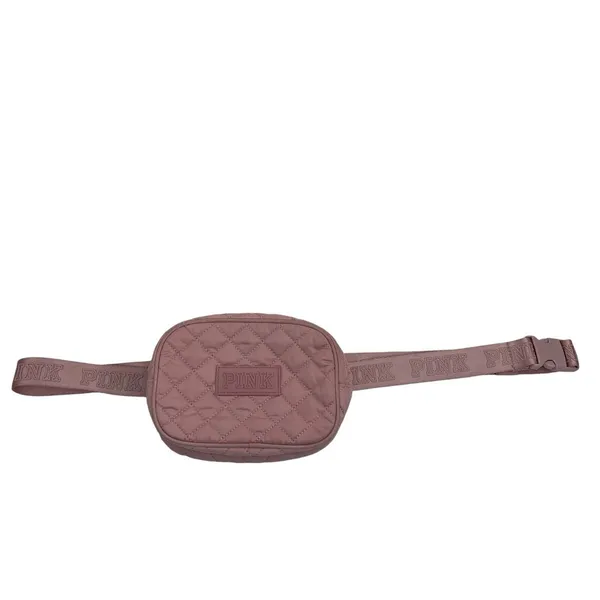 PINK Victoria's Secret Belt Bag Pink Quilted Logo Strap Fanny Pack Waist Bag - Image 2