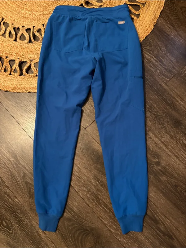 Figs Women’s Royal Blue Joggers with White Drawstring XS - Image 3