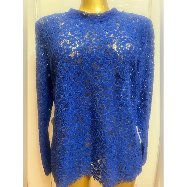 J. Crew Mockneck Floral Lace Top - Size 8 - Image 2