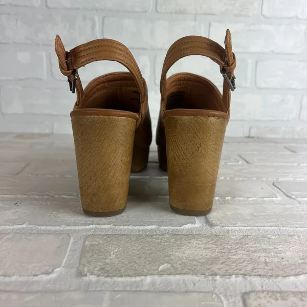 Universal‎ Thread Watson Clogs Womens 7.5 Brown Faux Leather Slingback Platform - Image 3