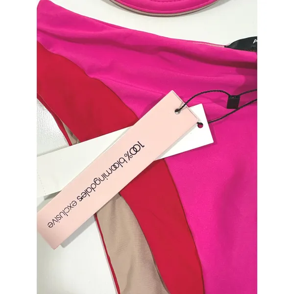 AQUA Swim Fuchsia Red Colorblock Underwire Bikini Set L FCH-1559H FCH-1623F - Image 8