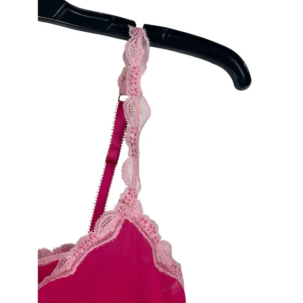 Y2K Pout By Victoria’s Secret Pink Sheer Mesh Lace Trim Cami Tank Top NWT L - Image 3